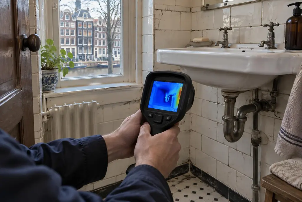 Lekdetectie Wezep – badkamer met oude leidingen achter de tegels